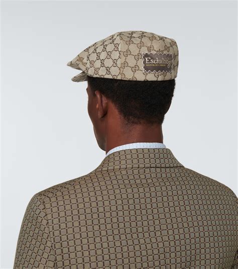 gucci gg cotton drill flat cap|Original GG canvas flat cap .